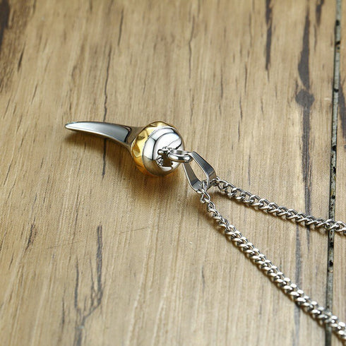 Collier Loup à Pendentif (Acier)